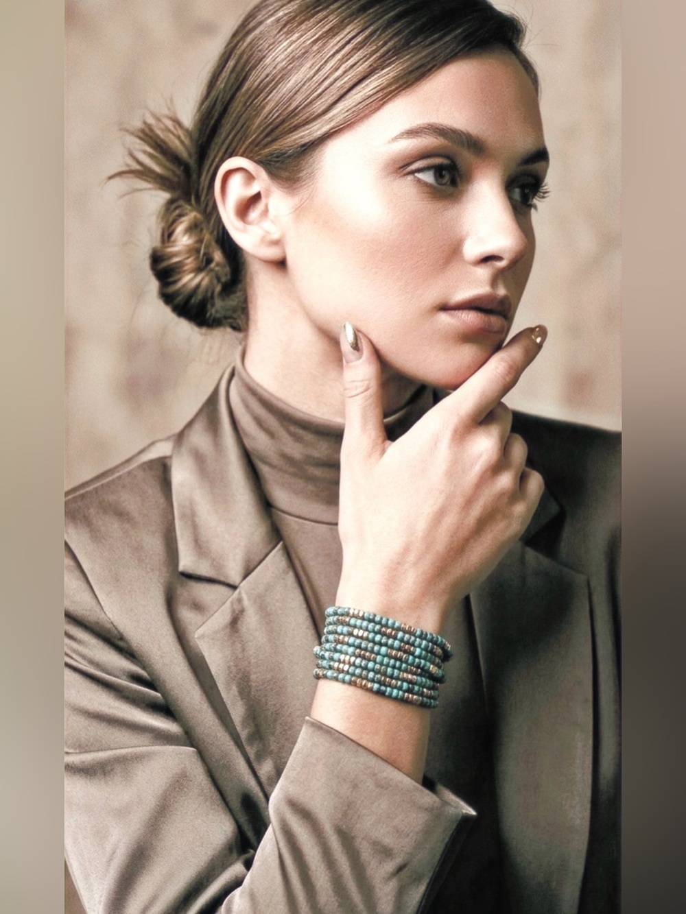 NWT - Kai Lani | Eight Strand Turquoise Seed Bead Bracelet Stack